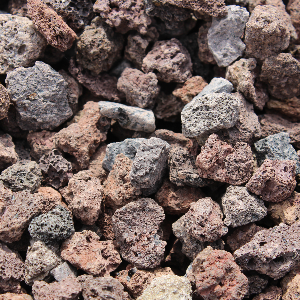 Lava Mulch Rot – Körnung 8-16 Mm, 1000 Liter Im Big Bag, Dauerhafte Mulchschicht Für Beete